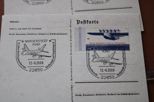 zwei Postkarten Nachdruck neuzeitlich 2008 abgestempelt mit Sonderstempel in Norderstedt